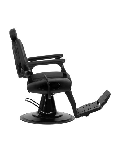  Gabbiano Fotel barberski Francesco czarny z czarną ramą