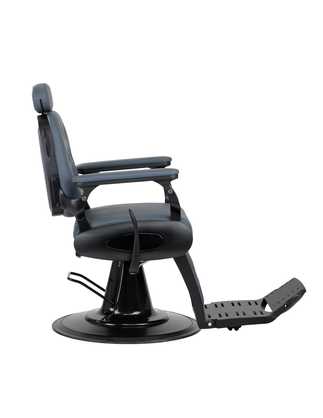  Gabbiano Fotel barberski Francesco grafitowy z czarną ramą