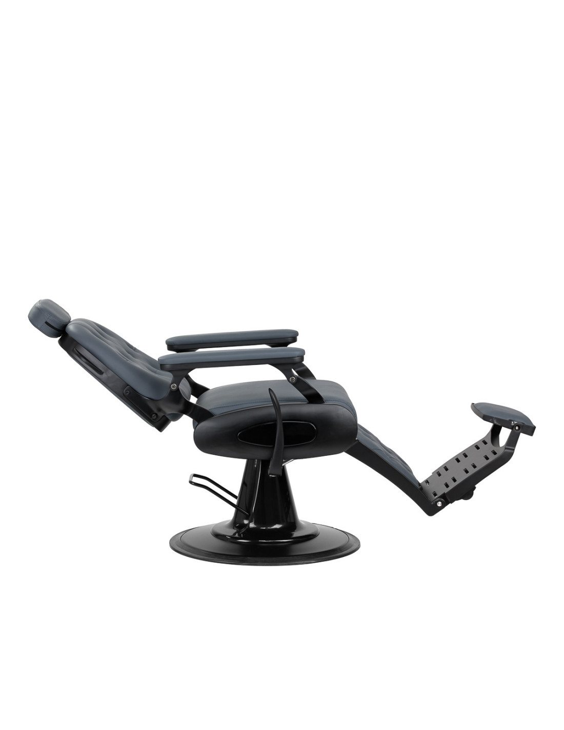  Gabbiano Fotel barberski Francesco grafitowy z czarną ramą