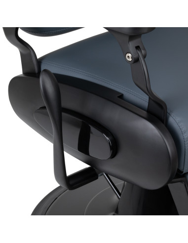  Gabbiano Fotel barberski Francesco grafitowy z czarną ramą