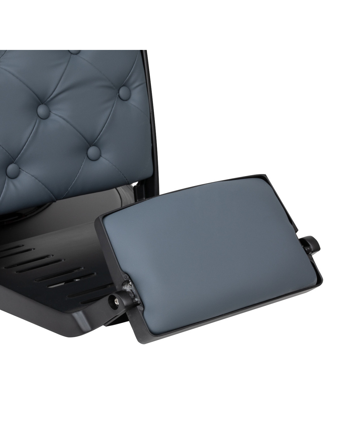  Gabbiano Fotel barberski Francesco grafitowy z czarną ramą