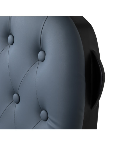  Gabbiano Fotel barberski Francesco grafitowy z czarną ramą