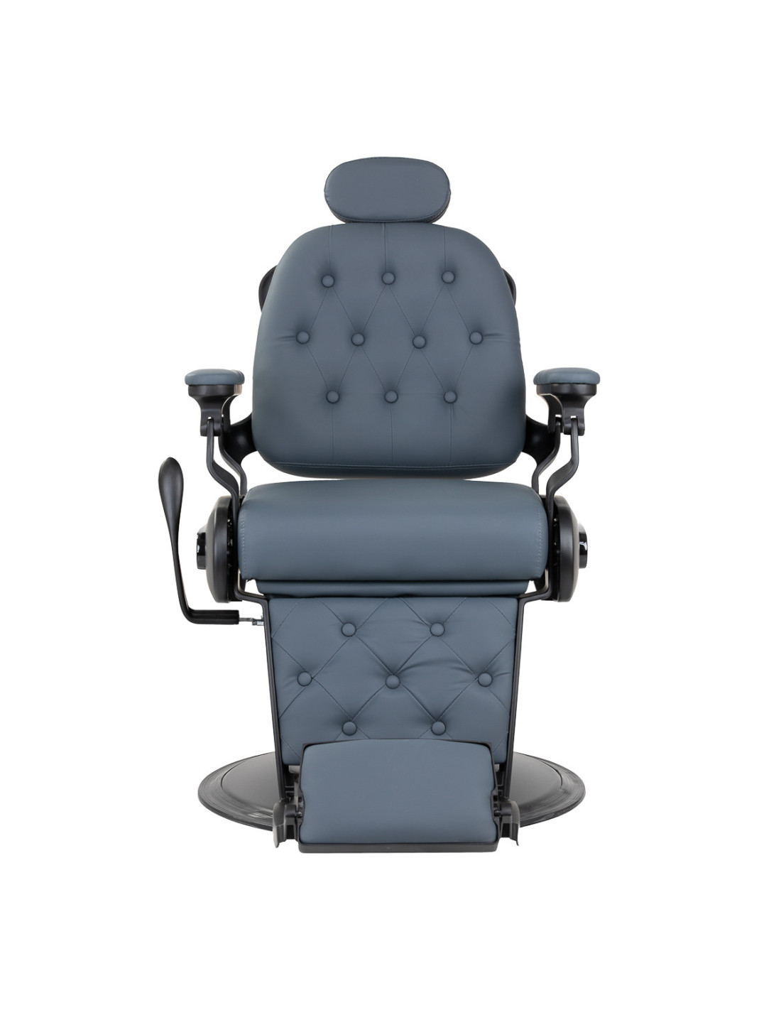  Gabbiano Fotel barberski Francesco grafitowy z czarną szczotkowaną ramą