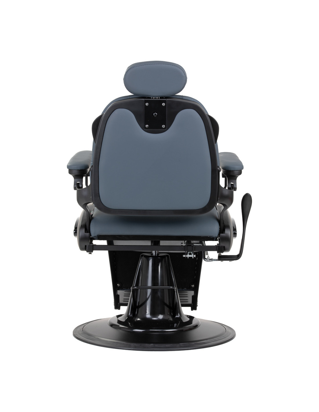  Gabbiano Fotel Barberski Francesco grafitowy z czarną szczotkowaną ramą