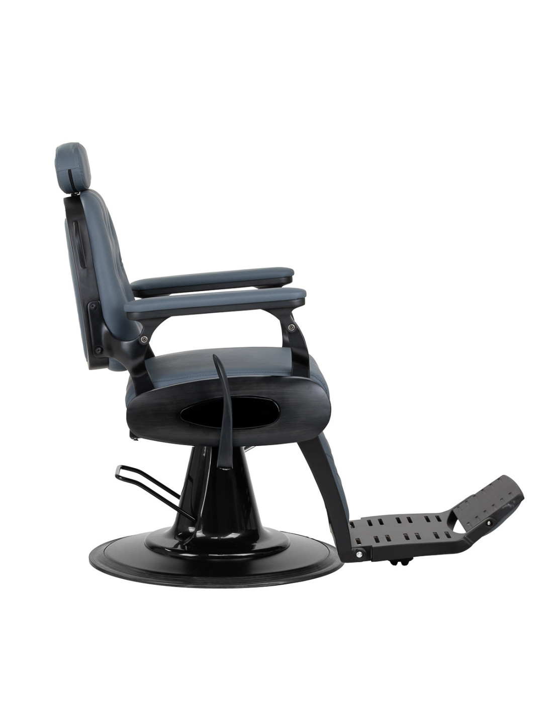  Gabbiano Fotel barberski Francesco grafitowy z brązową szczotkowaną ramą