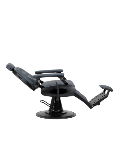  Gabbiano Fotel barberski Francesco grafitowy z brązową szczotkowaną ramą