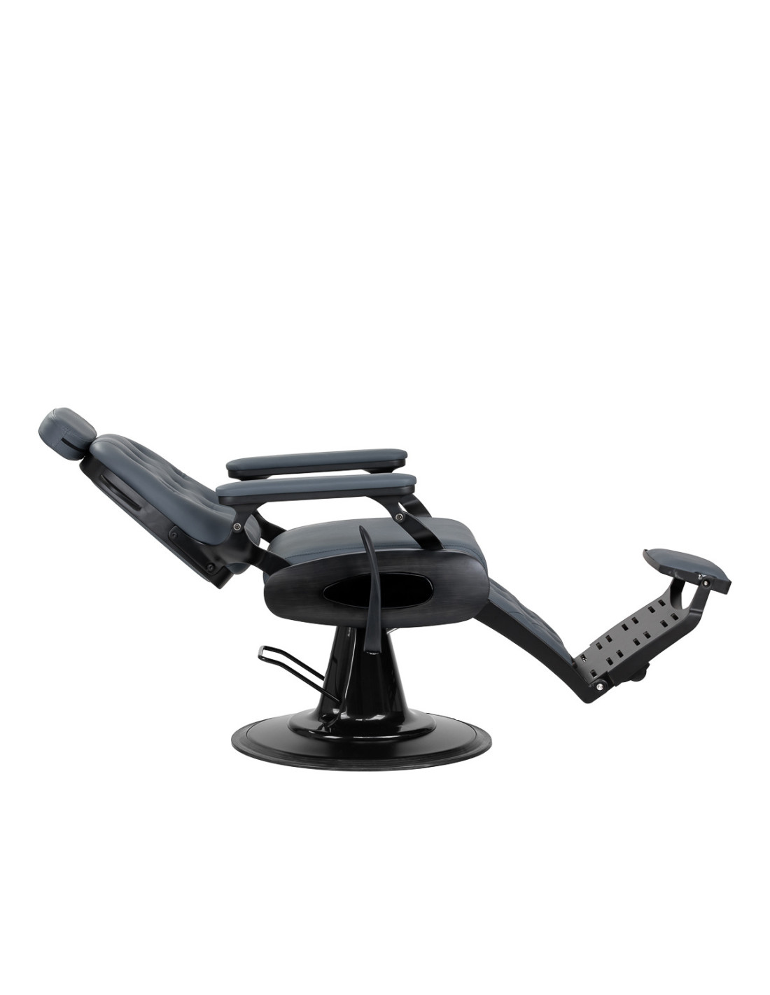  Gabbiano Fotel barberski Francesco grafitowy z brązową szczotkowaną ramą