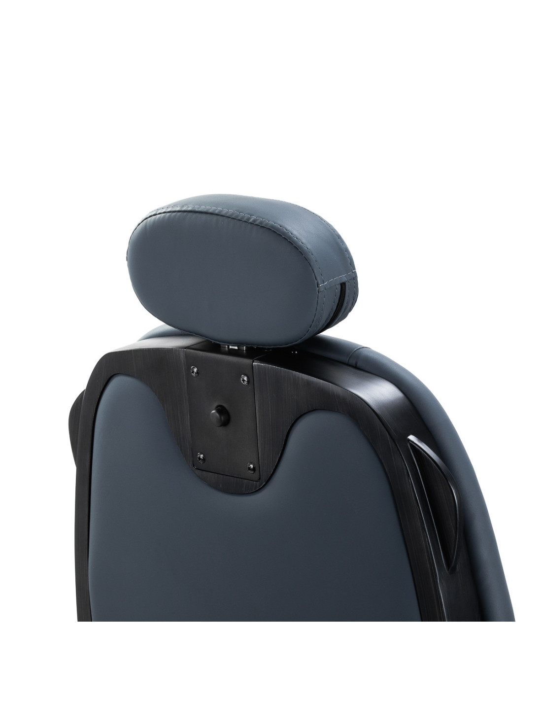  Gabbiano Fotel Barberski Francesco grafitowy z czarną szczotkowaną ramą