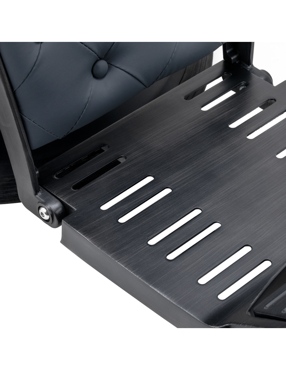  Gabbiano Fotel barberski Francesco grafitowy z brązową szczotkowaną ramą