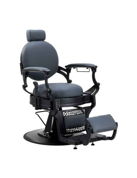  Gabbiano Fotel barberski Niccolo grafitowy bezguzikowy