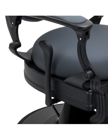  Gabbiano Fotel barberski Niccolo grafitowy bezguzikowy