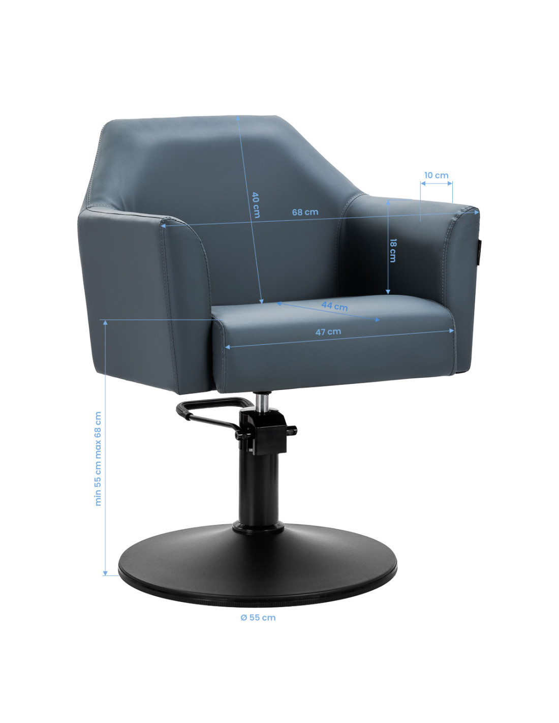  Fauteuil coiffure HydroLift Élite Bleu Acier Pro 