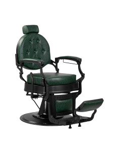 Silla de barbero verde Cavalese con estructura negra