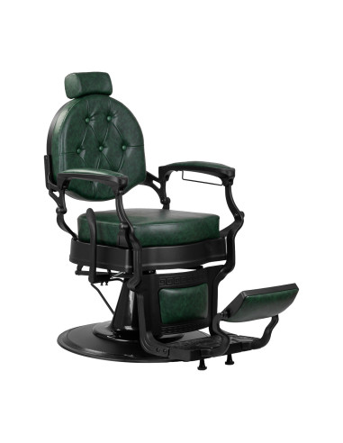 Fauteuil de barbier Cavalese vert avec cadre noir 