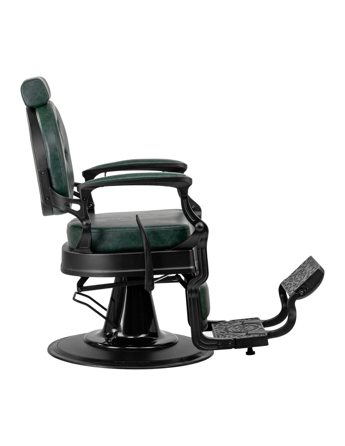 Cavalese green barber chair with black frame