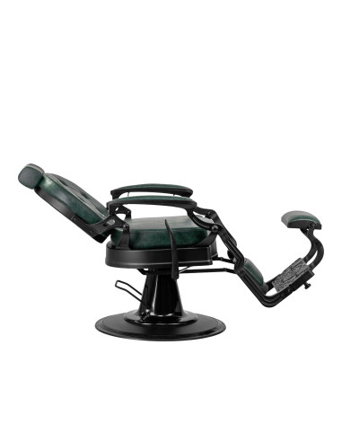 Cavalese green barber chair with black frame
