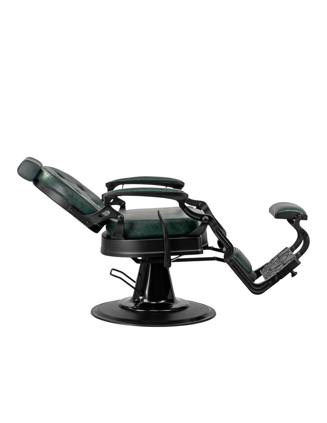 Cavalese green barber chair with black frame