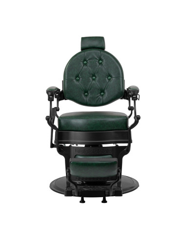 Fauteuil de barbier Cavalese vert avec cadre noir 
