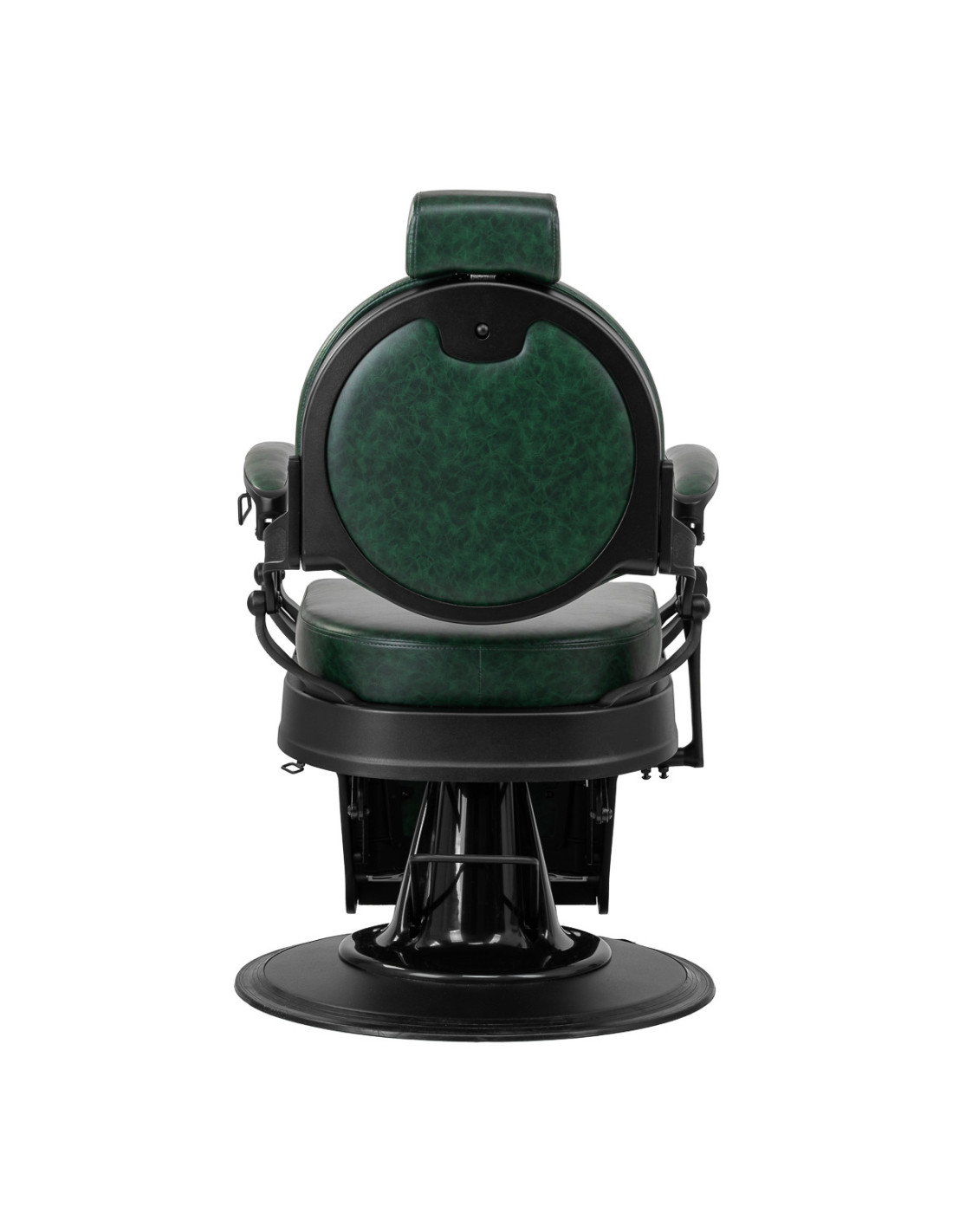 Silla de barbero verde Cavalese con estructura negra