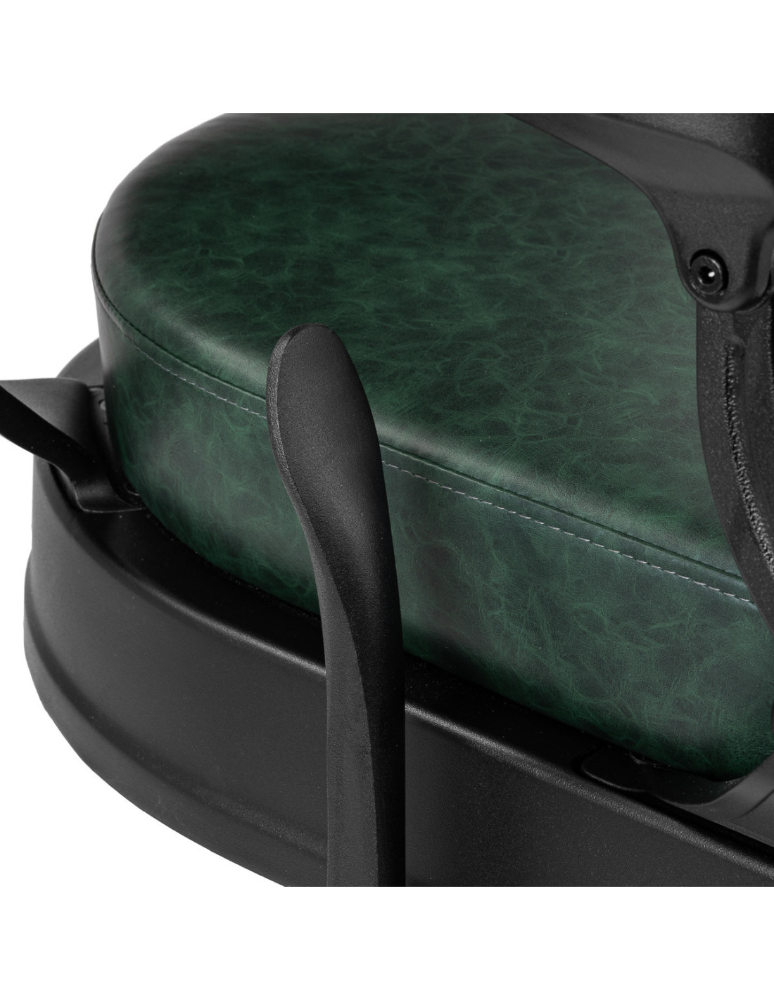 Cavalese green barber chair with black frame