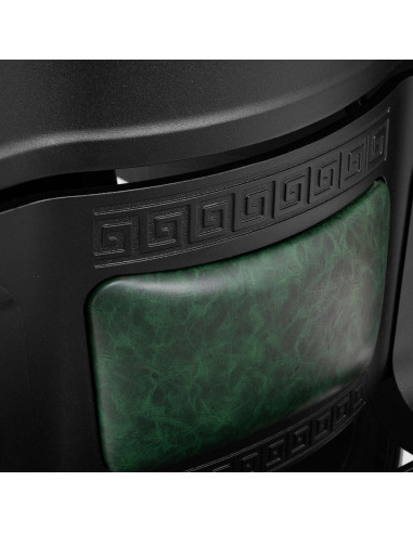 Fauteuil de barbier Cavalese vert avec cadre noir 