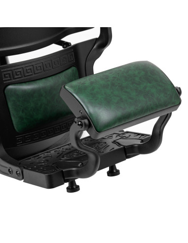 Silla de barbero verde Cavalese con estructura negra
