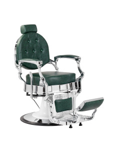 Cavalese Green Barber Chair with Chrome Frame
