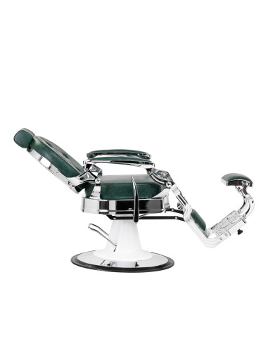Cavalese Green Barber Chair with Chrome Frame