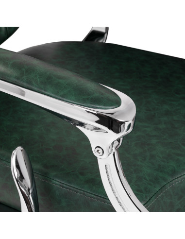 Cavalese Green Barber Chair with Chrome Frame