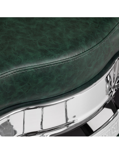 Cavalese Green Barber Chair with Chrome Frame