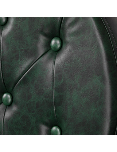 Silla de barbero Cavalese verde con estructura cromada
