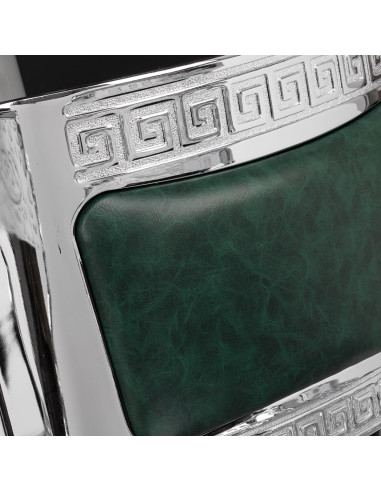 Cavalese Green Barber Chair with Chrome Frame