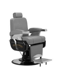 Majestuoso sillón de barbero gris plateado
