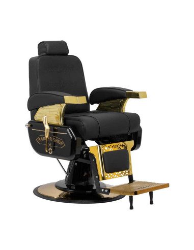 Cadeira de barbeiro Majestic Gold - Luxo e Conforto.