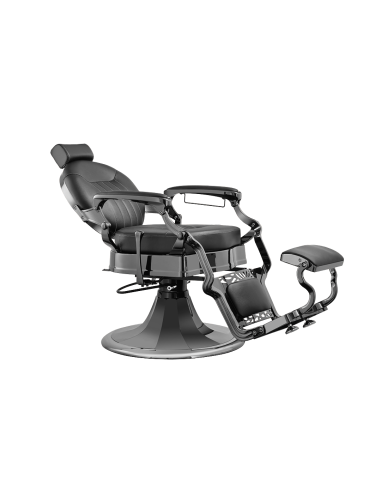 Silla de barbero plateada Syracuse, diseño y comodidad experta