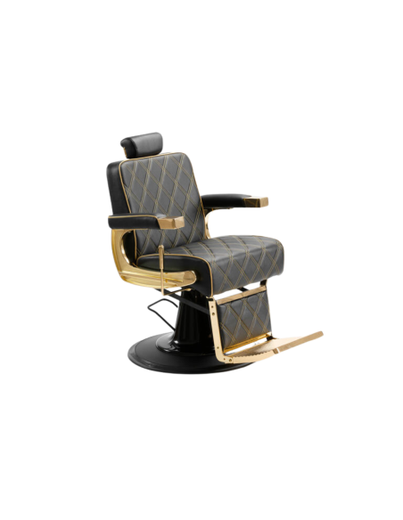 Cadeira de barbeiro Maximus Gold & Black V2 – Luxo dourado e conforto profissional