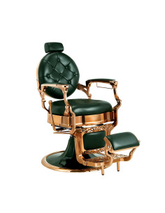 Medici Verde Toscano – Fauteuil Barbier Professionnel Vert & Doré Premium