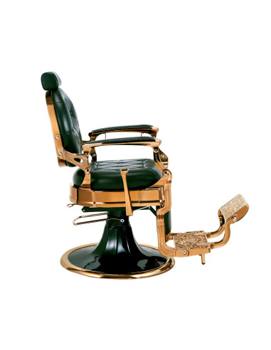 Sillón de barbero verde y dorado – Medici Verde Toscano Pro