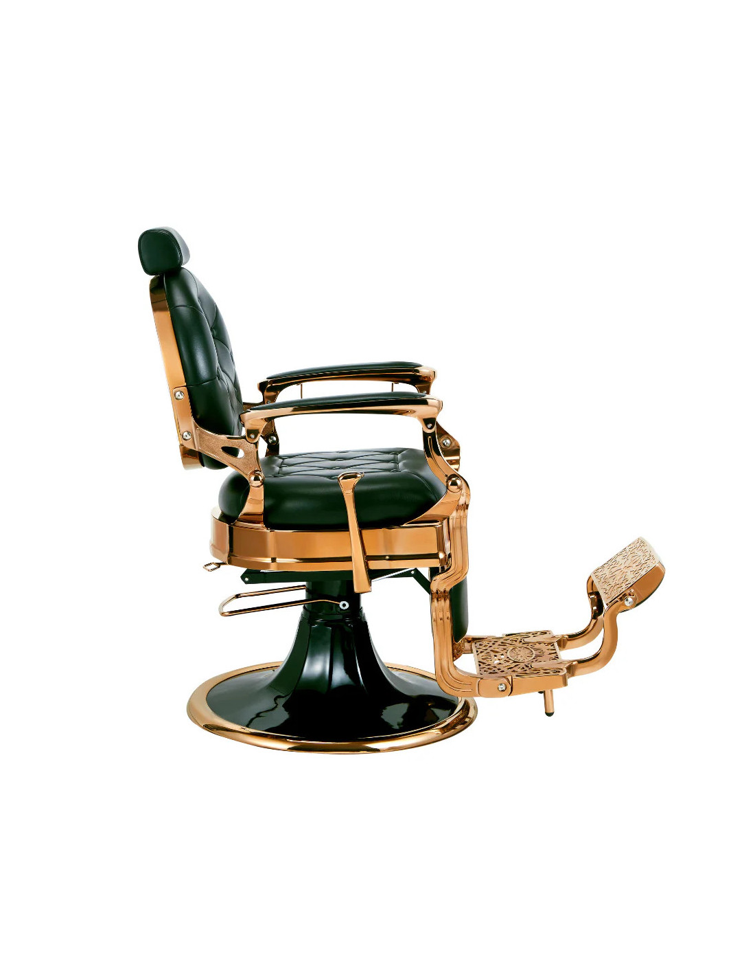 Sillón de barbero verde y dorado – Medici Verde Toscano Pro
