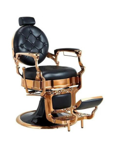 Sillón de barbero Medici Shiny Copper, color negro y prestigioso.