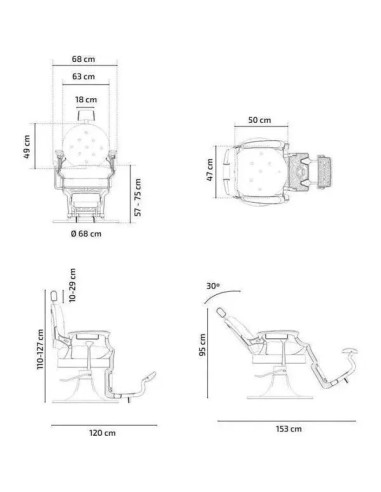 Fotel fryzjerski czerwono-chromowany – Medici Rosso Imperiale
