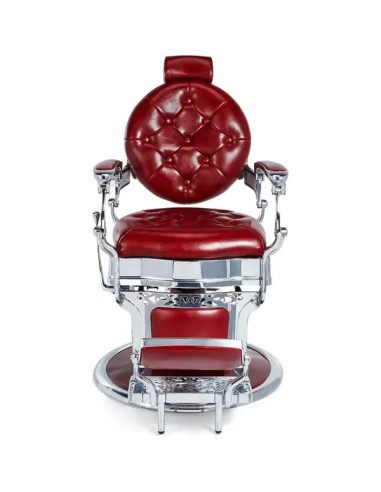 Cadeira de barbeiro vermelha e cromada – Medici Rosso Imperiale