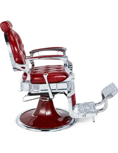 Fauteuil barbier rouge & chrome – Medici Rosso Imperiale
