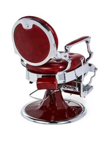 Fauteuil barbier rouge & chrome – Medici Rosso Imperiale