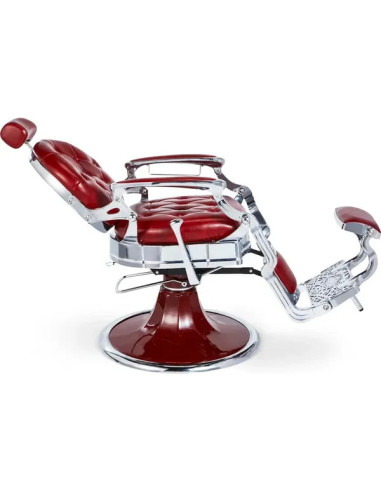 Fauteuil barbier rouge & chrome – Medici Rosso Imperiale