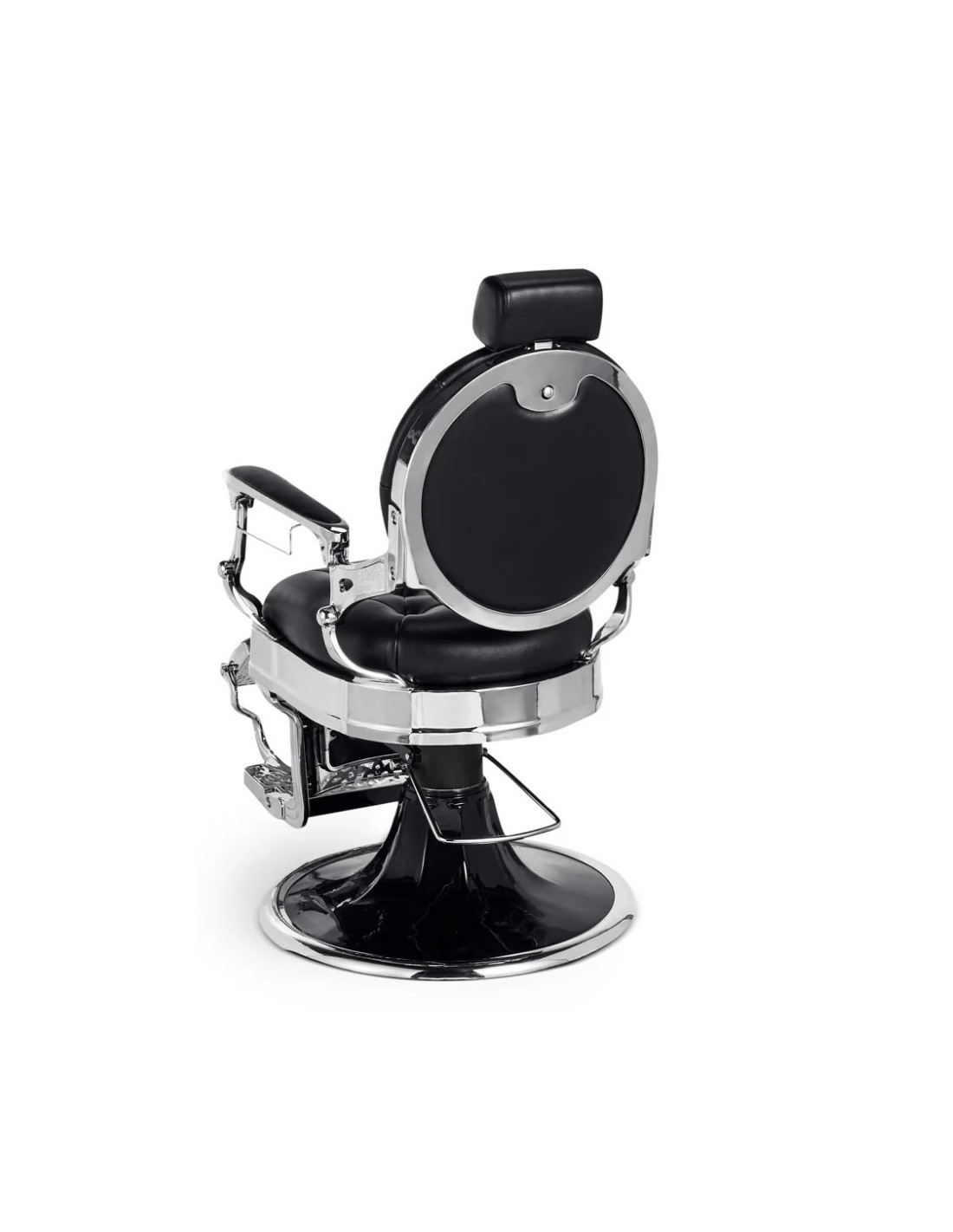 Fauteuil barbier noir & chrome – Medici Nero Cromo