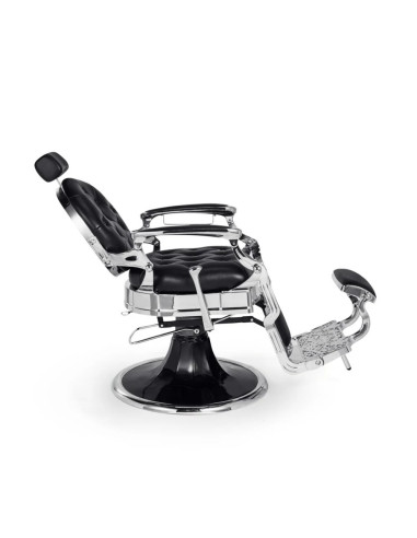 Silla de barbero negra y cromada – Medici Nero Cromo