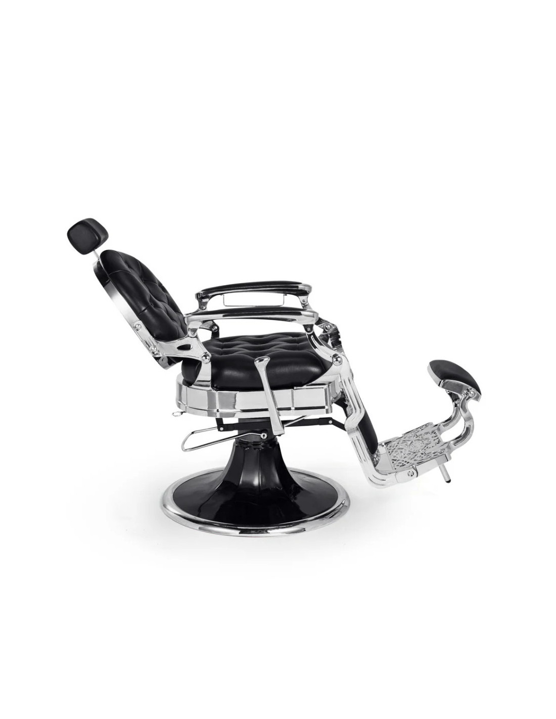 Silla de barbero negra y cromada – Medici Nero Cromo