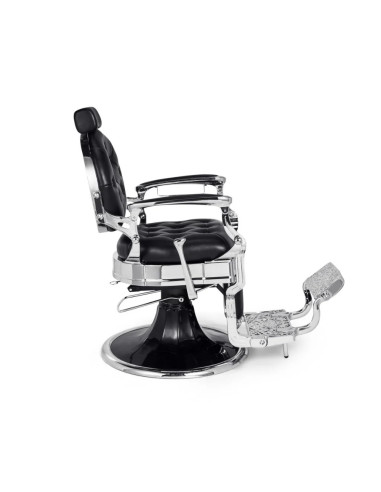 Fauteuil barbier noir & chrome – Medici Nero Cromo