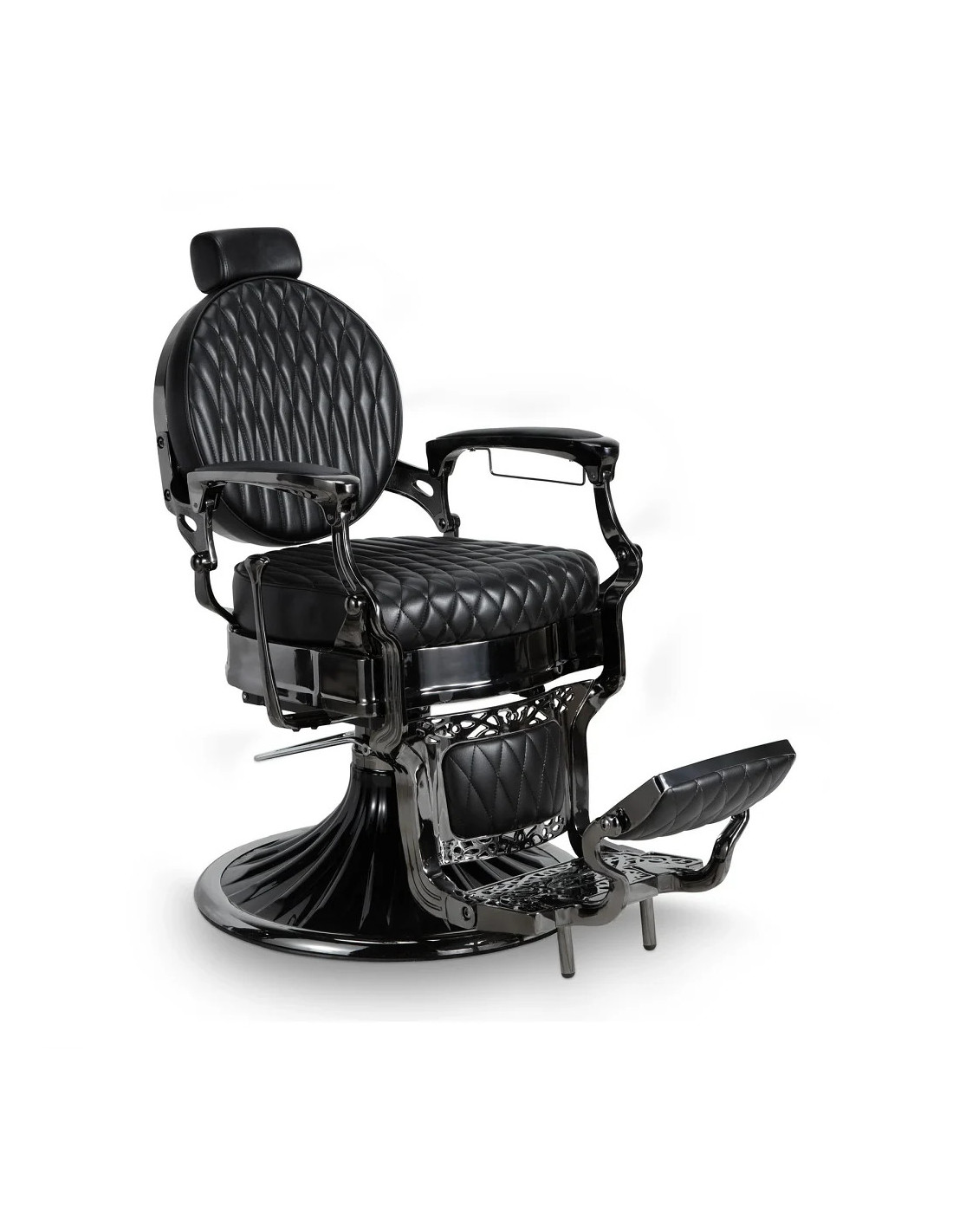 Silla de barbero negra Axis: diseño de alta costura y comodidad profesional